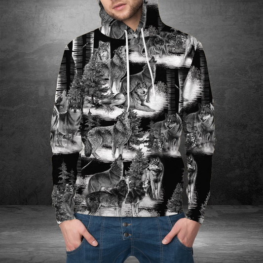 Winter Wolf Howling Pullover Premium Hoodie, Perfect Outfit For Men And Women On Christmas New Year Autumn Winter