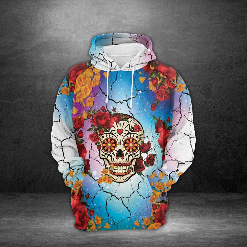 Sugar Skull Rose Pullover Premium Hoodie, Perfect Outfit For Men And Women On Christmas New Year Autumn Winter