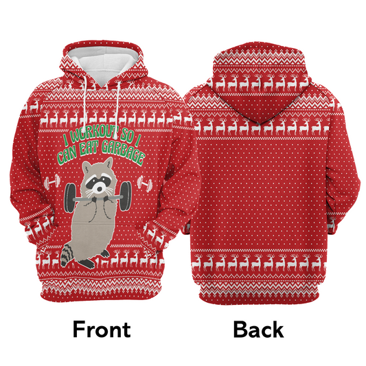 Raccoon Pullover Premium Hoodie I Workout So I Can Eat Garbage, Perfect Outfit For Men And Women On Christmas New Year Autumn Winter