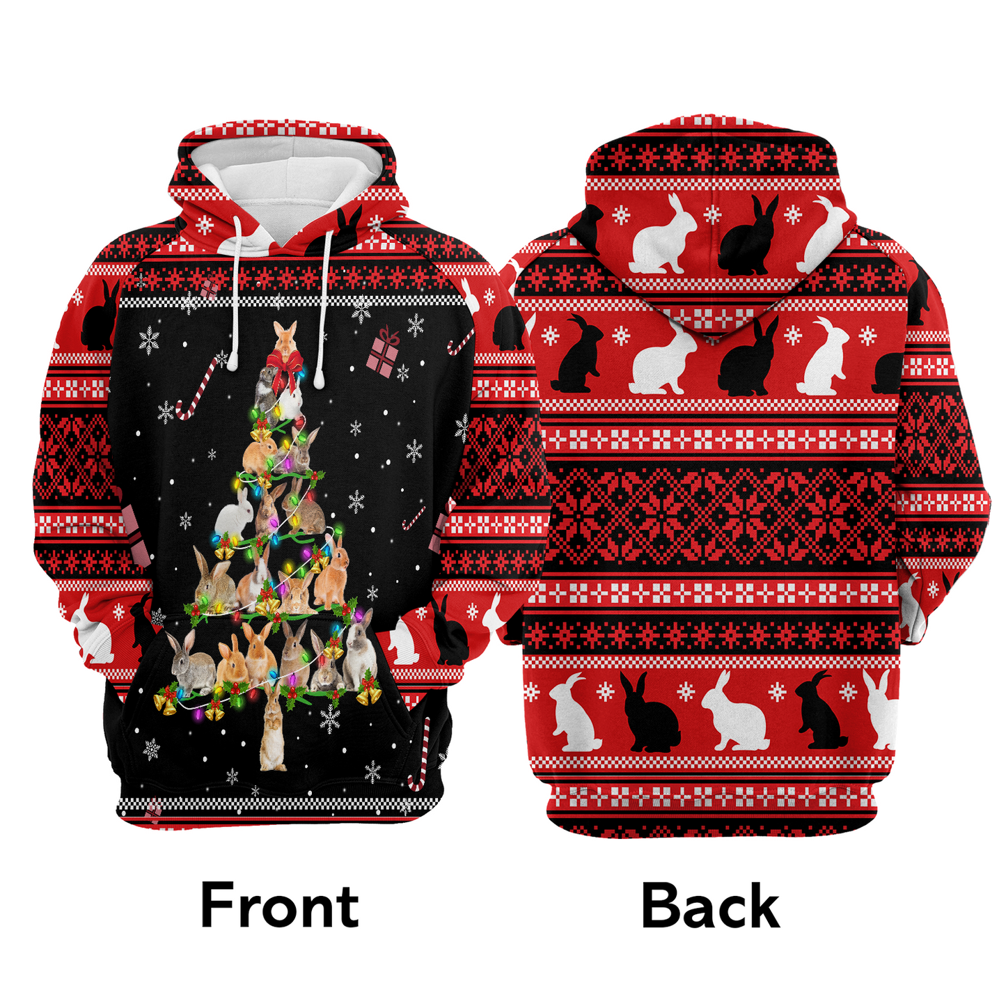 Awesome Rabbit Pine Christmas Pullover Premium Hoodie, Perfect Outfit For Men And Women On Christmas New Year Autumn Winter