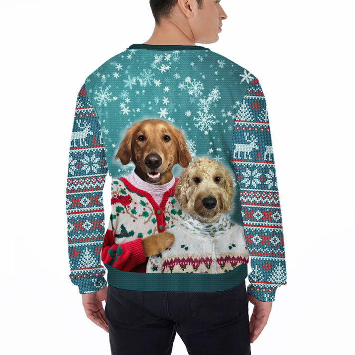 Custom Pet Ugly Sweater - Personalized Mutiple Pets Face on Funny Ugly Sweater, Custom knit sweaters For Dog Lovers, Friend, Family