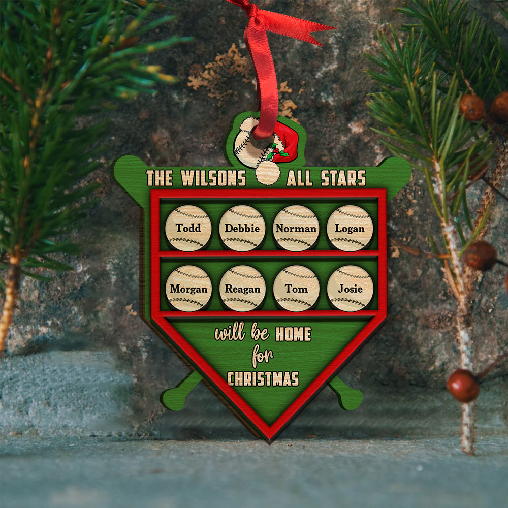 Custom Baseball Wooden Ornament, Personalized Baseball All Stars Will Be Home Wooden Ornament - Perfect Gift For Baseball Lover, Christmas, New Year