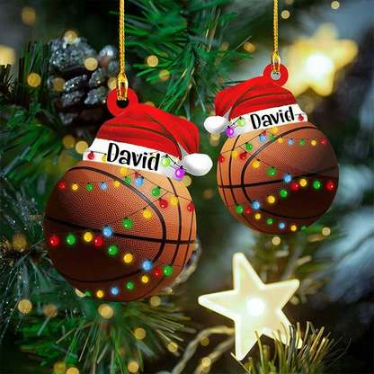 Custom Basketball Christmas Car Ornament, Personalized Basketball Name & Number Car Ornament For Basketball Lover,Christmas,New Year