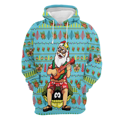 Hawaiian Santa Premium Christmas Hoodie, Hawaiian Santa Christmas Singing Unisex Hoodie For Men & Women - Perfect Gift For Christmas, Family
