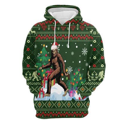 BigFoot Premium Christmas Hoodie, BigFoot Xmas Christmas Pattern Unisex Hoodie For Men & Women - Perfect Gift For Christmas, BigFoot Lover