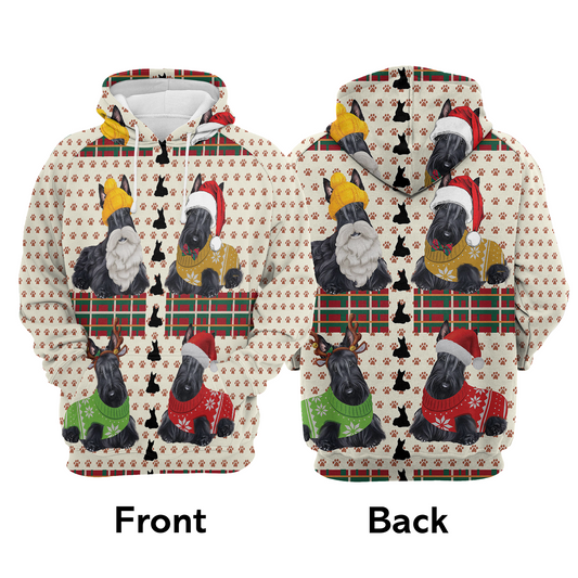 Scottish Terrier Christmas Pullover Premium Hoodie , Perfect Outfit For Men And Women On Christmas New Year Autumn Winter