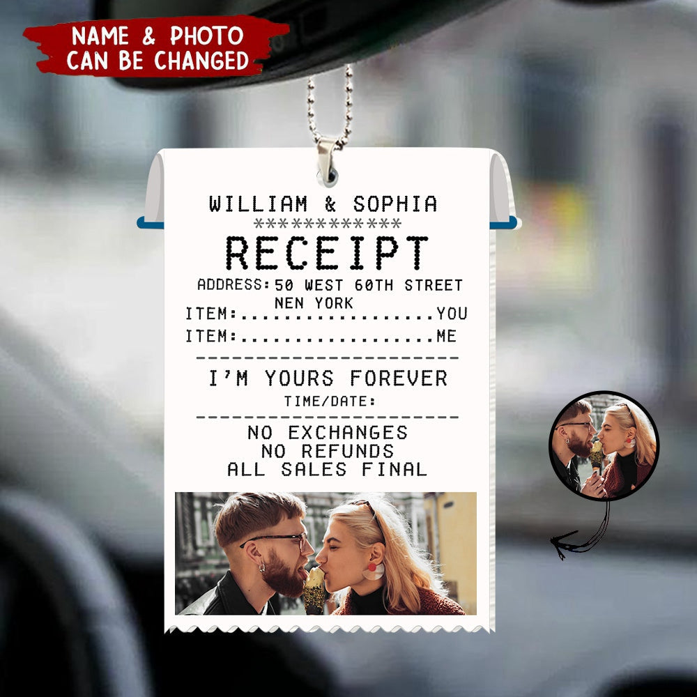 Personalized Couple Acrylic Keychain - Funny Couple Custom Photo Receipt Acrylic Keychain - Perfect Valentine Gift For Couple