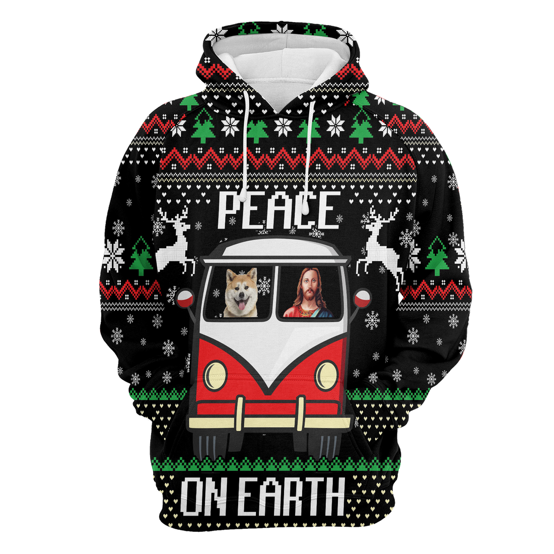 Shiba Inu Xmas Premium Christmas Hoodie, Shiba Inu Peace On Earth Funny Unisex Hoodie For Men & Women - Perfect Gift For Christmas, Shiba Inu Lovers