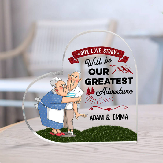 Personalized Couple Acrylic Ornament, Customized Our Love Story Will Be Our Greatest Adventure Acrylic Ornament, Best Ornament For Couple