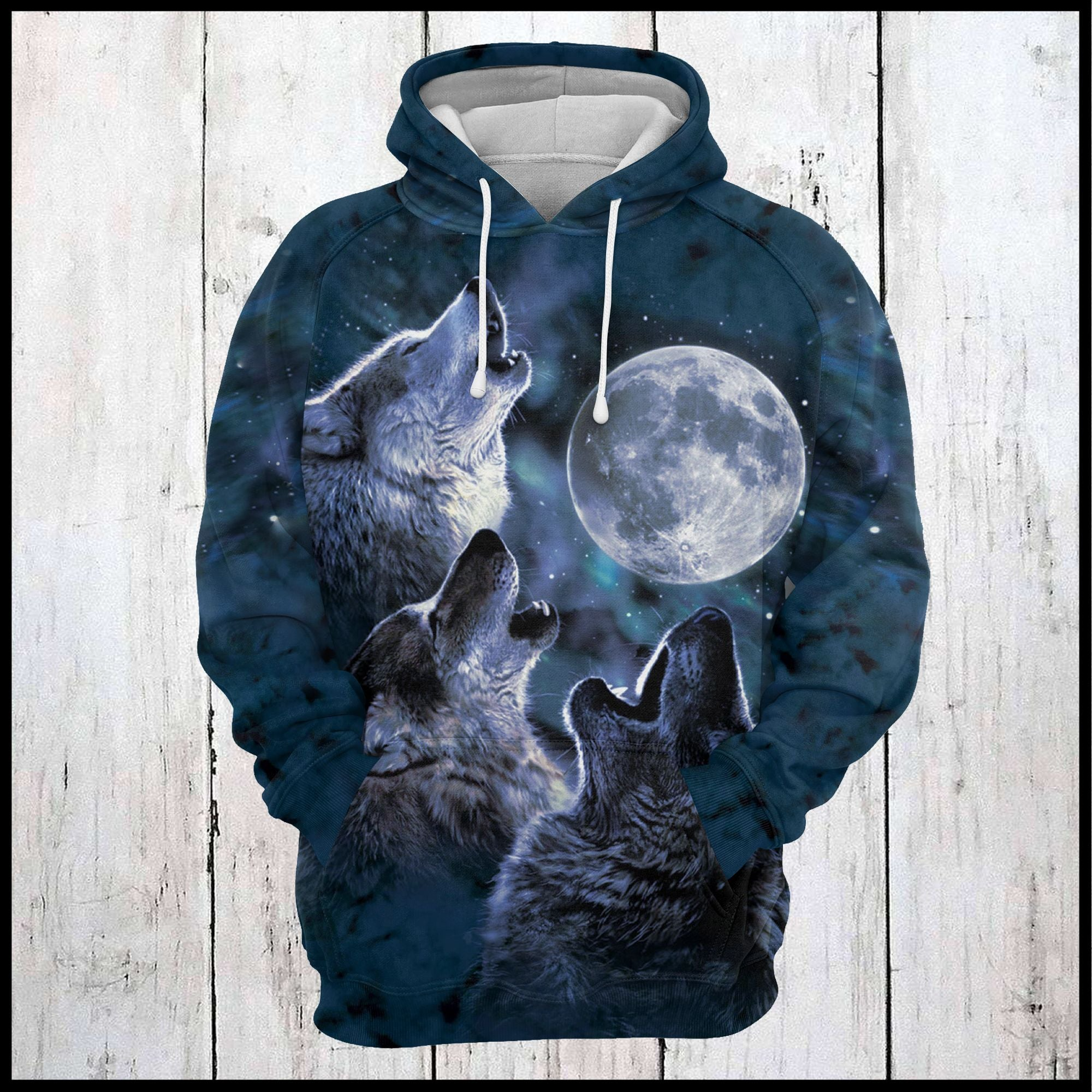 Wolf Howl & Moon Pullover Premium Hoodie, Perfect Outfit For Men And Women On Christmas New Year Autumn Winter