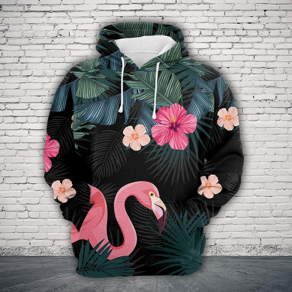 Tropical Flamingo Pullover Premium Hoodie, Perfect Outfit For Men And Women On Christmas New Year Autumn Winter