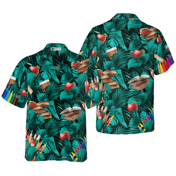 Teacher Hawaiian Shirt, Tropical Leaves Teacher Aloha Shirt For Men And Women - Perfect Gift For Teacher, Husband, Boyfriend, Friend, Family - Amzanimalsgift