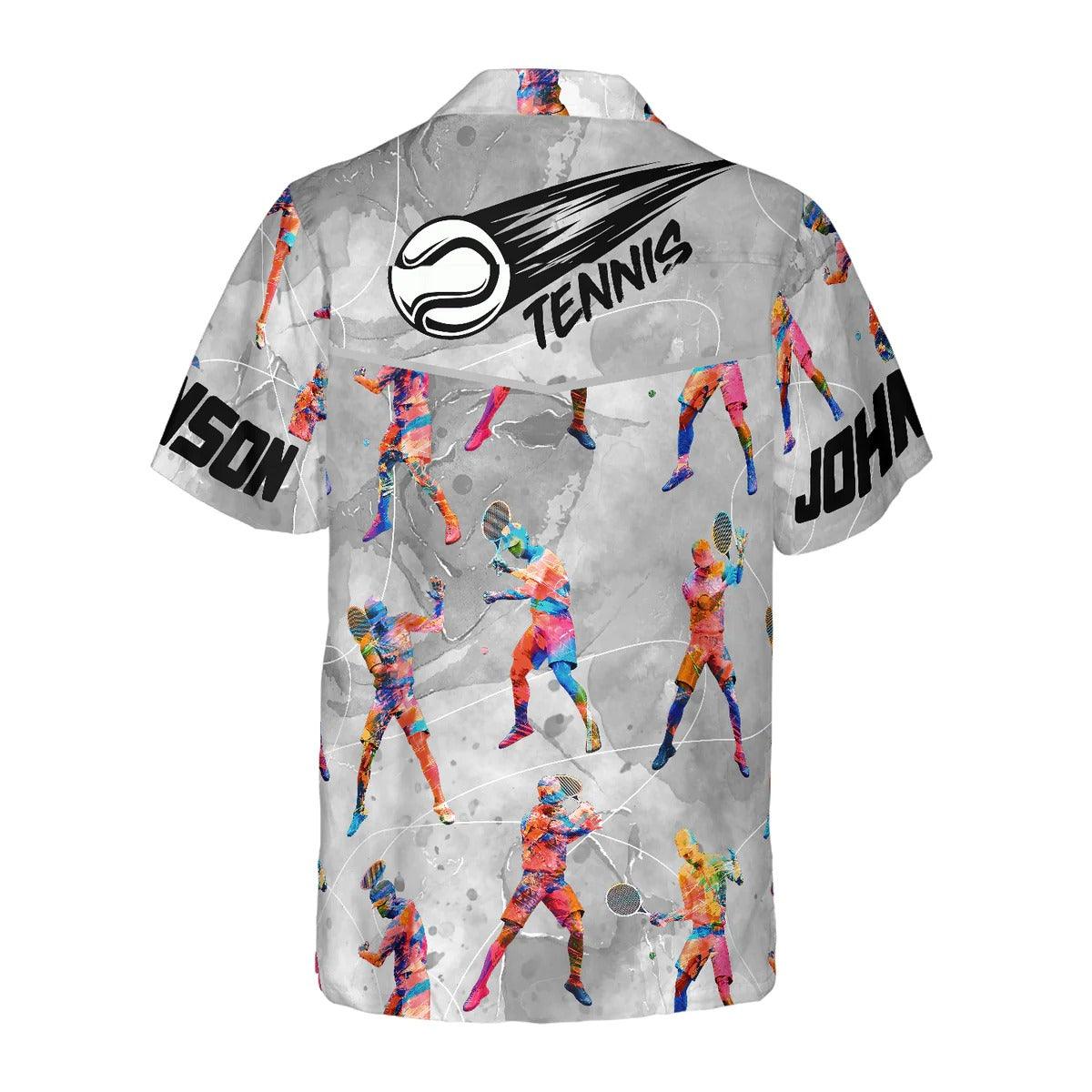 Tennis Custom Hawaiian Shirt, Tennis Color Seamless Pattern With Ball Hawaiian Shirt, Tennis Aloha Shirt - Perfect Gift For Men, Women, Friend, Family - Amzanimalsgift