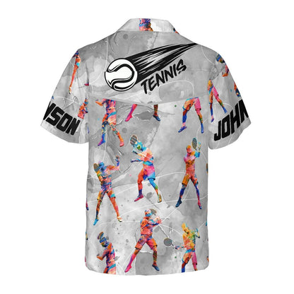 Tennis Custom Hawaiian Shirt, Tennis Color Seamless Pattern With Ball Hawaiian Shirt, Tennis Aloha Shirt - Perfect Gift For Men, Women, Friend, Family - Amzanimalsgift