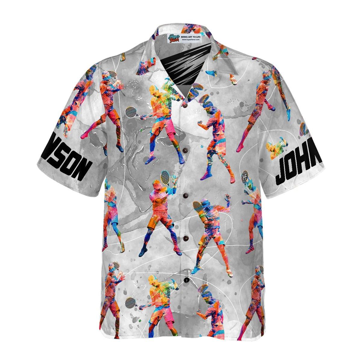 Tennis Custom Hawaiian Shirt, Tennis Color Seamless Pattern With Ball Hawaiian Shirt, Tennis Aloha Shirt - Perfect Gift For Men, Women, Friend, Family - Amzanimalsgift