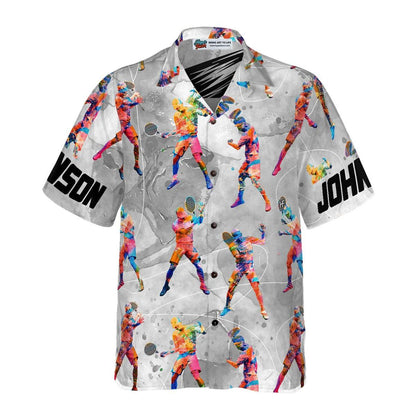 Tennis Custom Hawaiian Shirt, Tennis Color Seamless Pattern With Ball Hawaiian Shirt, Tennis Aloha Shirt - Perfect Gift For Men, Women, Friend, Family - Amzanimalsgift