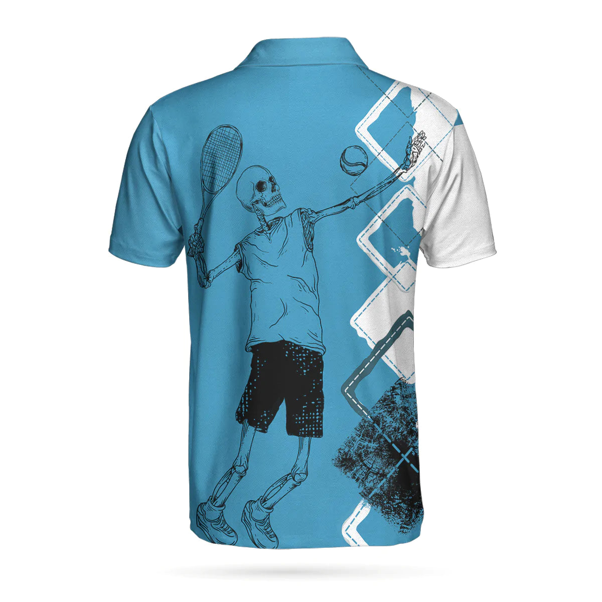 Tennis Men Polo Shirt, Argyle Pattern Skeleton Tennis Player, Kiss My Ace Tennis Polo Shirt For Men - Best Gift For Tennis Players, Tennis Lovers - Amzanimalsgift