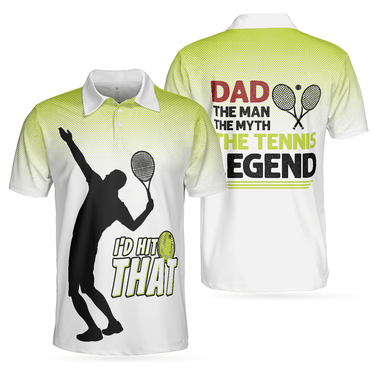 Tennis Men Polo Shirt, Dad The Man The Myth The Tennis Legend Polo shirts, Unique Tennis Gifts For Dad, Tennis Lovers And Players, Father's Day - Amzanimalsgift