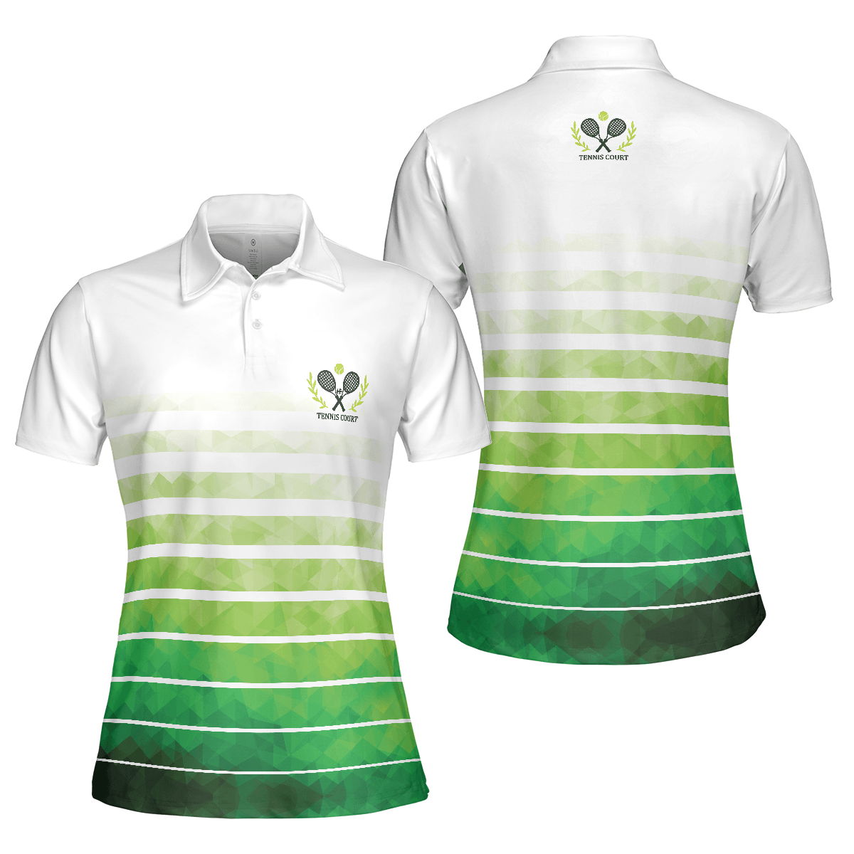 Tennis Women Polo Shirt, Abstract Green Geometric Tennis Women Polo Shirts, Best Gift For The Tennis Players And Tennis Lovers - Amzanimalsgift