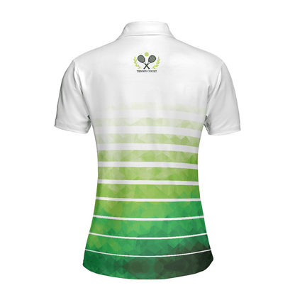 Tennis Women Polo Shirt, Abstract Green Geometric Tennis Women Polo Shirts, Best Gift For The Tennis Players And Tennis Lovers - Amzanimalsgift