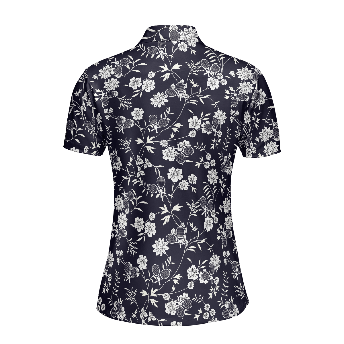 Tennis Women Polo Shirt, Floral Elegant Tennis Rackets Women Polo Shirts, Best Gift For Tennis Lovers, Ladies, Tennis Players - Amzanimalsgift