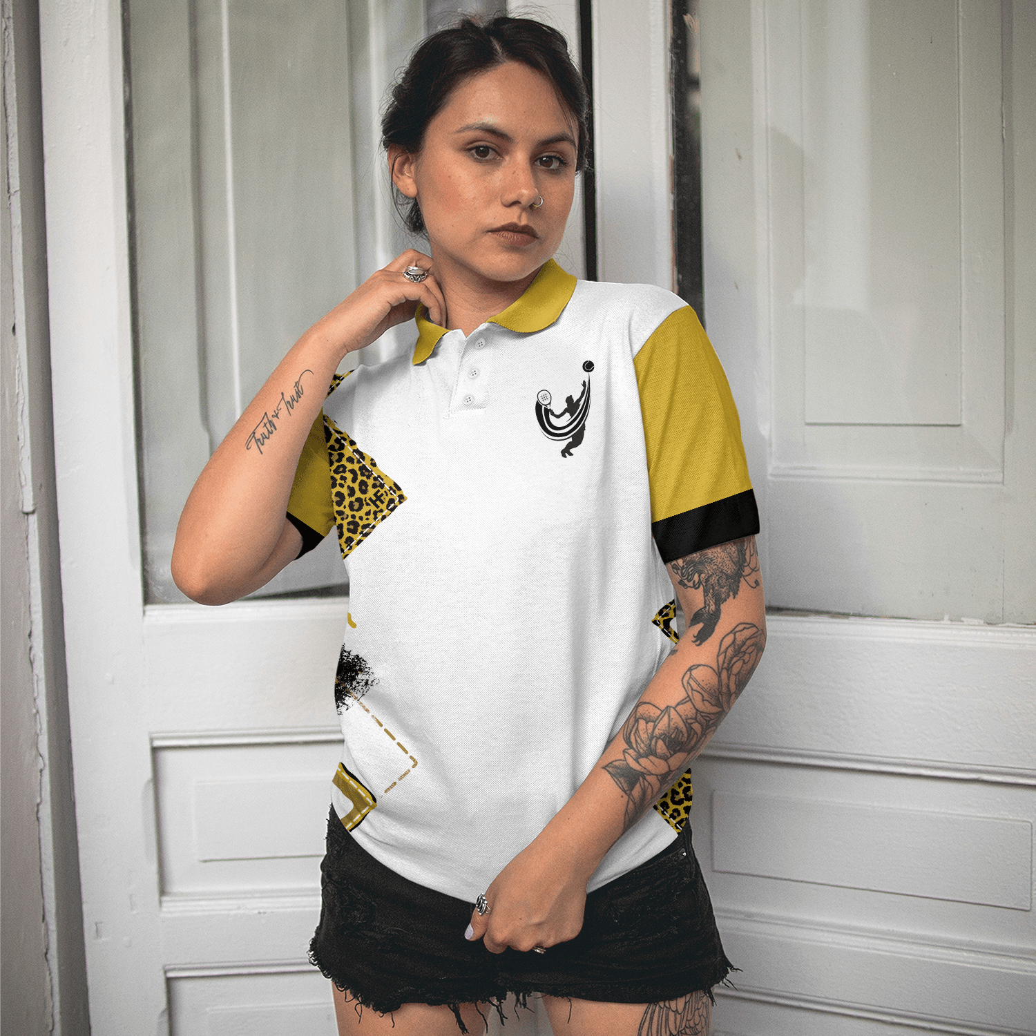 Tennis Women Polo Shirt, Grab Your Balls We're Going To Play Tennis, White And Yellow Tennis Women Polo Shirts, Unique Gift For Ladies, Tennis Lovers - Amzanimalsgift