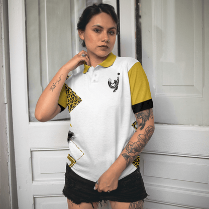 Tennis Women Polo Shirt, Grab Your Balls We're Going To Play Tennis, White And Yellow Tennis Women Polo Shirts, Unique Gift For Ladies, Tennis Lovers - Amzanimalsgift