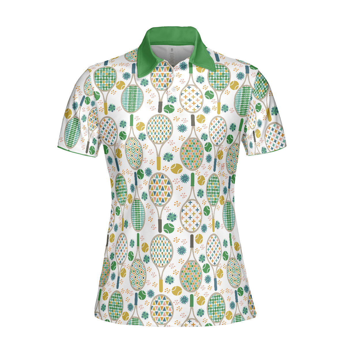 Tennis Women Polo Shirt, Green And Golden Tennis Pattern Women Polo Shirts, Unique Gift For Female Tennis Players, Ladies, Tennis Lovers - Amzanimalsgift