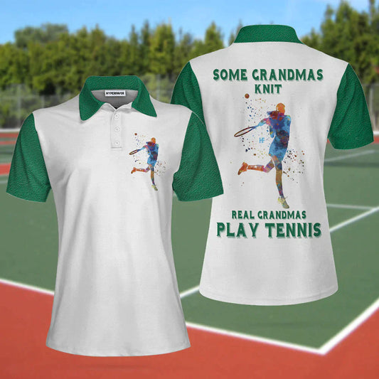 Tennis Women Polo Shirt, Real Grandmas Play Tennis, Cool Tennis Style Women Polo Shirts - Best Gift For Ladies, Female, Girls, Tennis Lovers - Amzanimalsgift