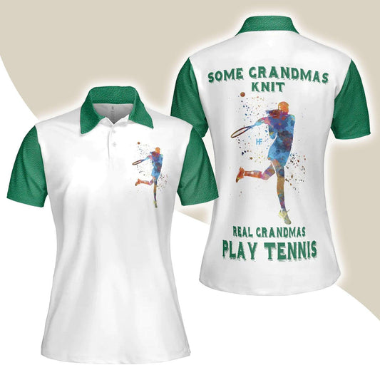 Tennis Women Polo Shirt, Real Grandmas Play Tennis, Cool Tennis Style Women Polo Shirts - Best Tennis Gift For Ladies, Female, Tennis Lovers - Amzanimalsgift