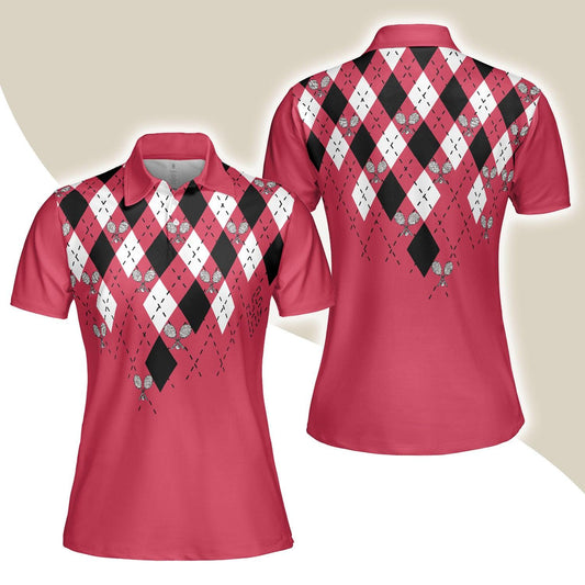 Tennis Women Polo Shirt, Tennis Shirt With Argyle Pattern Women Polo Shirt - Perfect Gift For Women, Ladies, Tennis Lovers - Amzanimalsgift