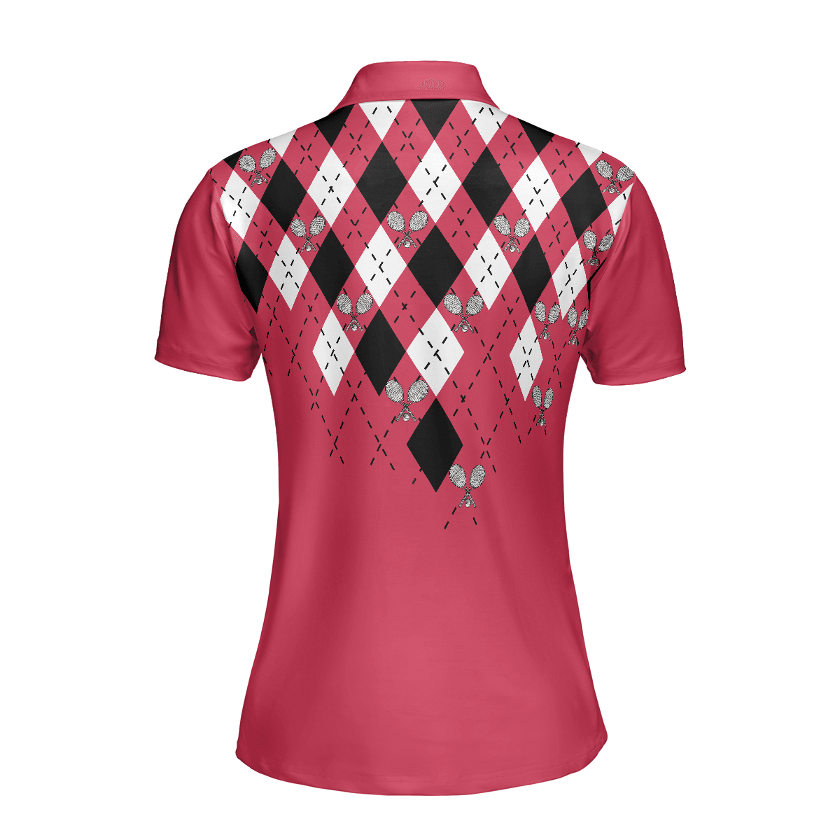 Tennis Women Polo Shirt, Tennis Shirt With Argyle Pattern Women Polo Shirt - Perfect Gift For Women, Ladies, Tennis Lovers - Amzanimalsgift