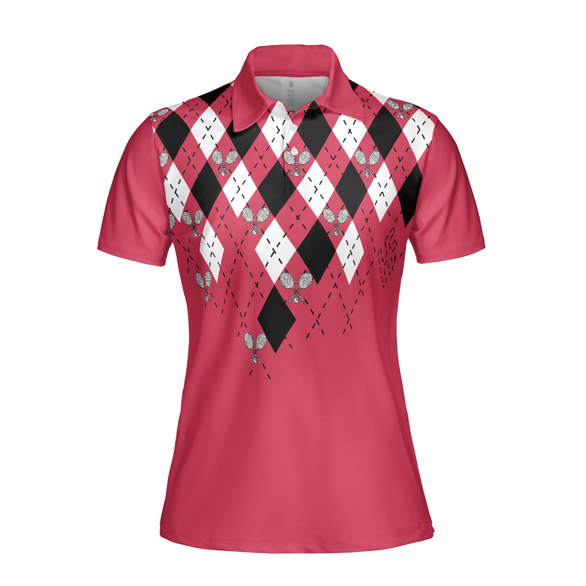 Tennis Women Polo Shirt, Tennis Shirt With Argyle Pattern Women Polo Shirt - Perfect Gift For Women, Ladies, Tennis Lovers - Amzanimalsgift