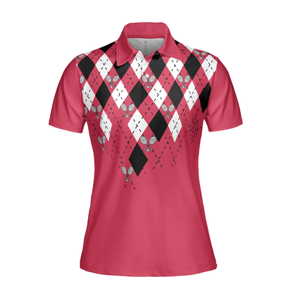 Tennis Women Polo Shirt, Tennis Shirt With Argyle Pattern Women Polo Shirt - Perfect Gift For Women, Ladies, Tennis Lovers - Amzanimalsgift
