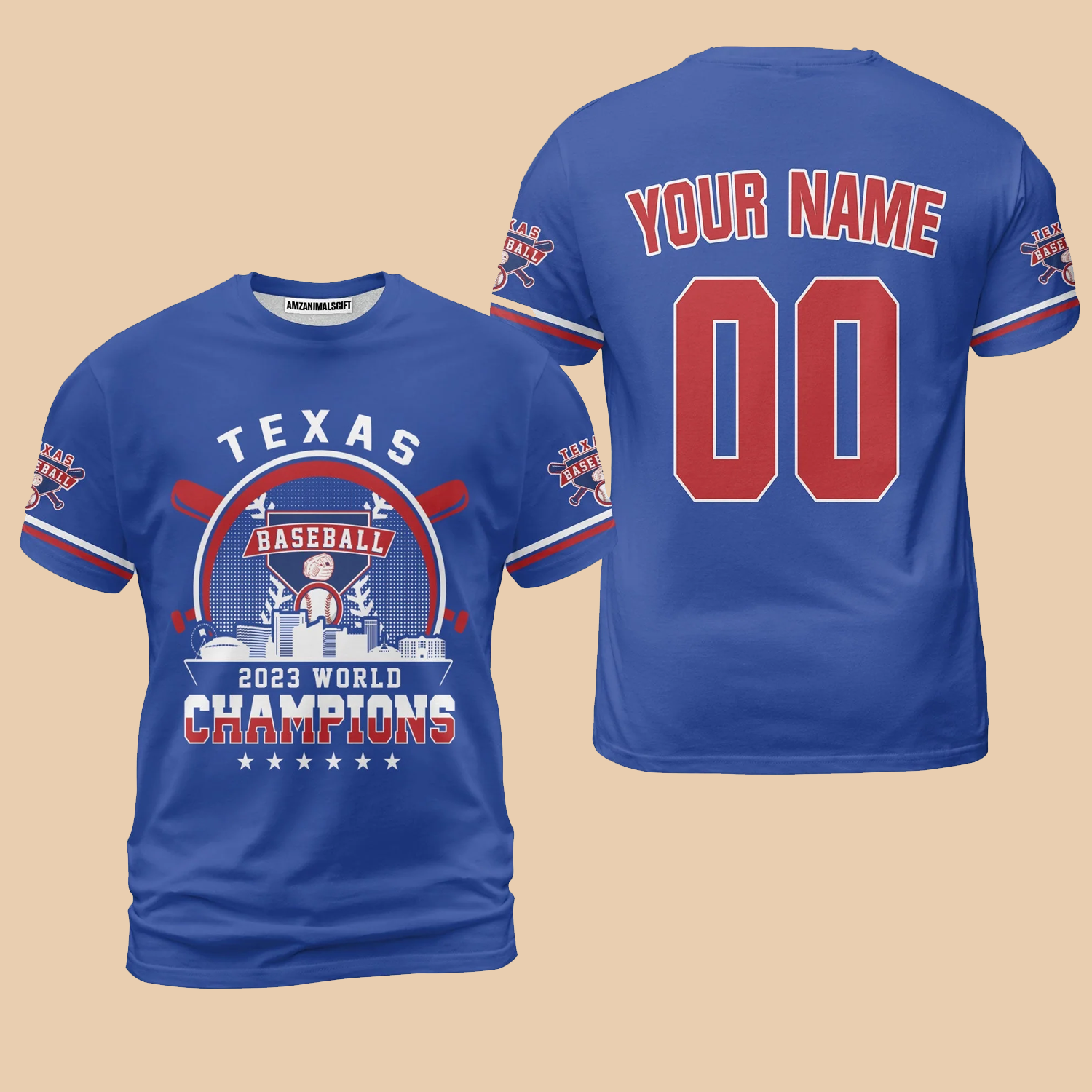 Texas Baseball 2023 World Champs Men T-Shirt, Texas 2023 World Champions Baseball Custom T-Shirt For Men