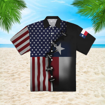 Texas Flag With American Flag Aloha Hawaiian Shirts For Men Women, 4th July Gift For Summer, Friend, Family, Texas Proud, Patriot, Independence Day - Amzanimalsgift