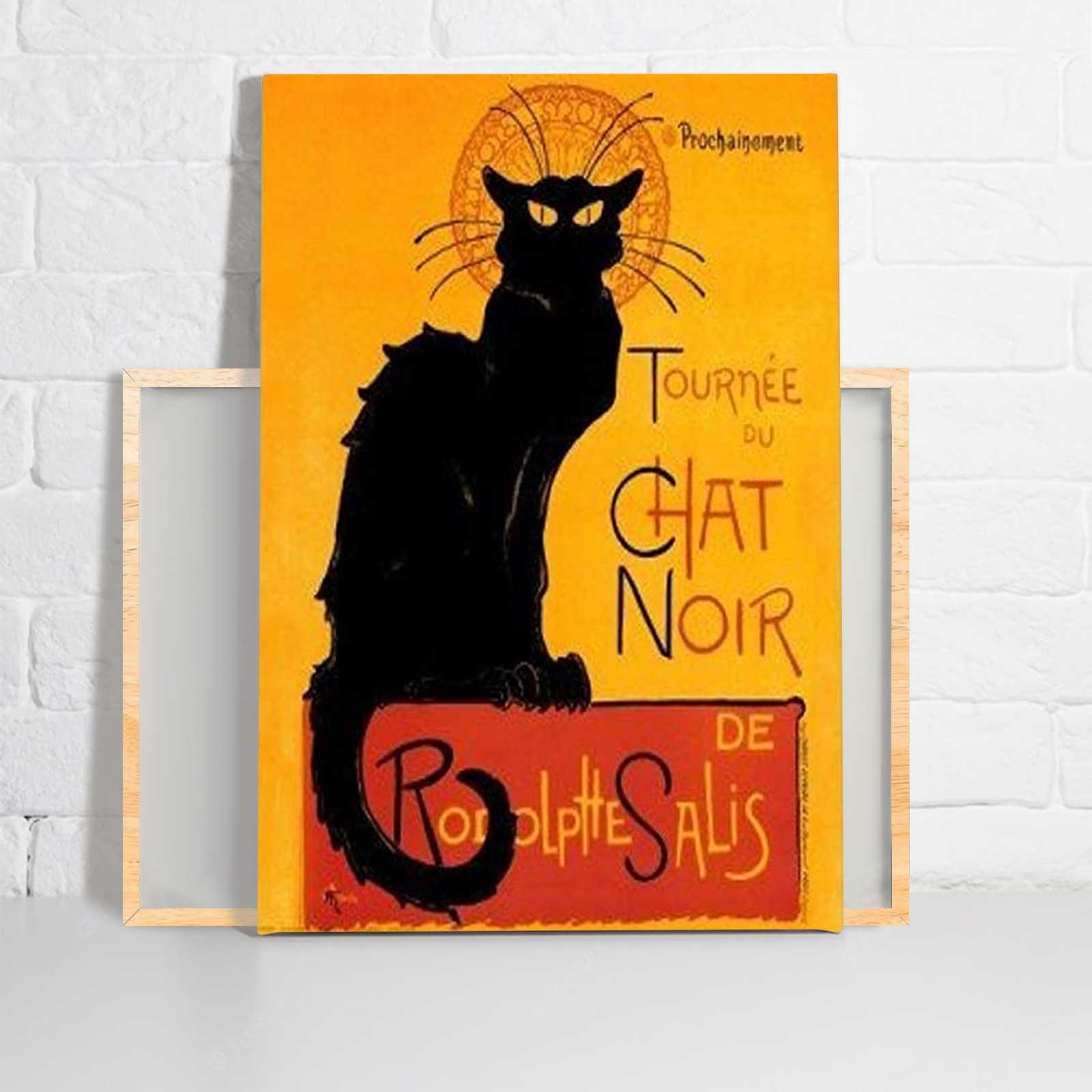 The Black Cat Tournee Du Chat Noir, Funny Black Cat - Matte Canvas, Wall Decor Visual Art - Gift For Family, Friends, Cat Lovers - Amzanimalsgift