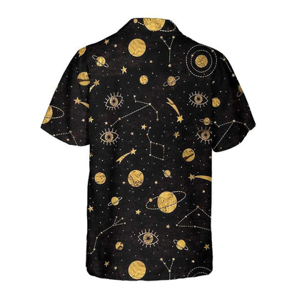 The Golden Sky Aloha Hawaiian Shirt For Summer, Space Planet Themed Hawaiian Shirt For Men Women Adults, Gift For Friend, Family, Team - Amzanimalsgift