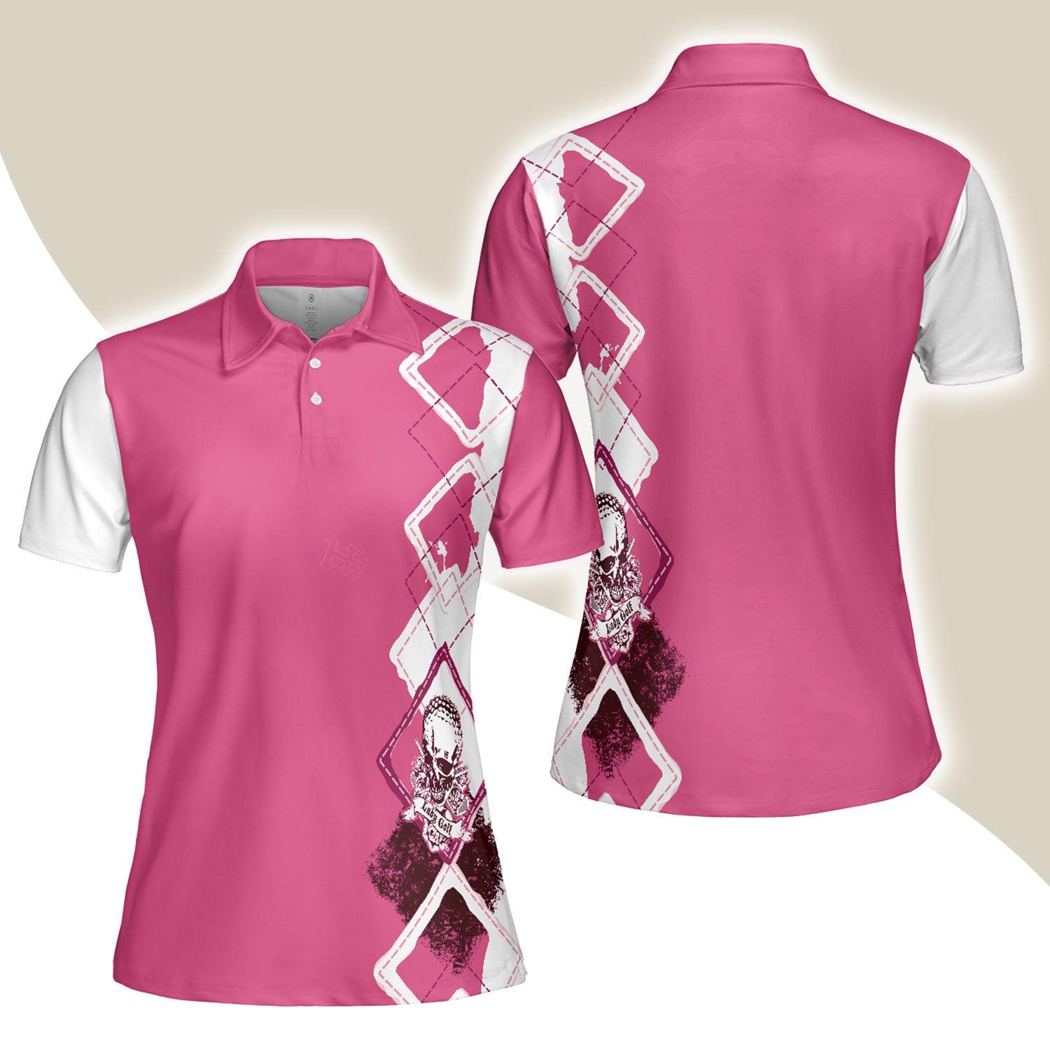 The Lady Golf Skull Short Sleeve Women Polo Shirt - Perfect Gift For Women - Amzanimalsgift