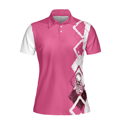 The Lady Golf Skull Short Sleeve Women Polo Shirt - Perfect Gift For Women - Amzanimalsgift
