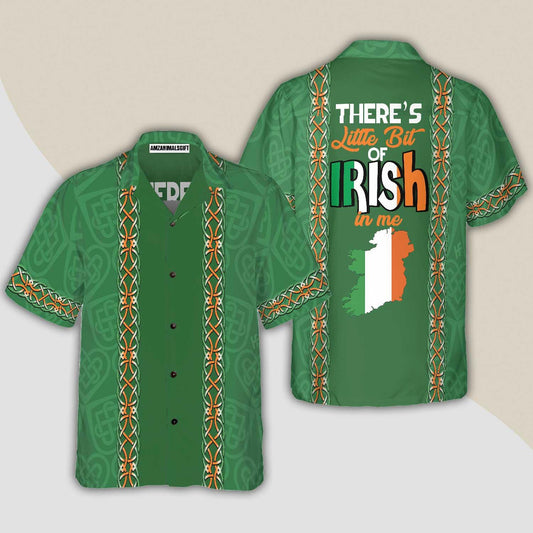 There’s A Little Bit Of Irish In Me Ireland Hawaiian Shirt, Colorful Summer Aloha Shirts For Men Women, Gift For Husband, Wife, Friend, Family - Amzanimalsgift