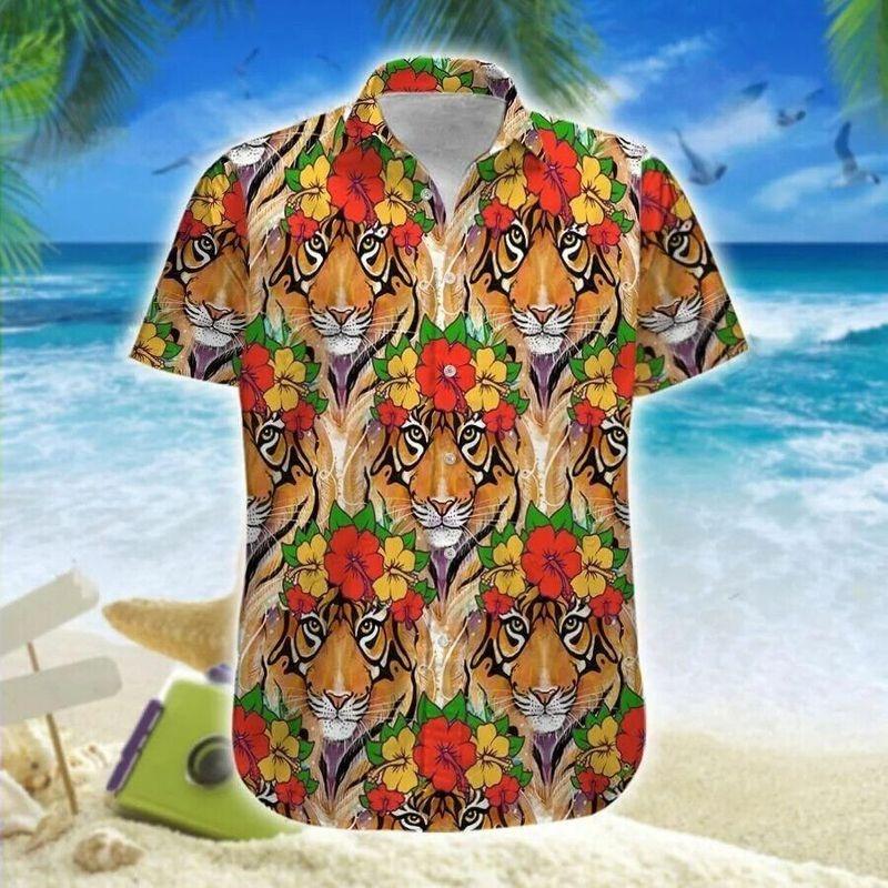 Tiger Aloha Hawaiian Shirt - Tiger Flower Summer Vibes Hawaiian Shirt, Tiger Wild Animal Hawaiian Shirt For Men & Women, Tiger Lover - Amzanimalsgift