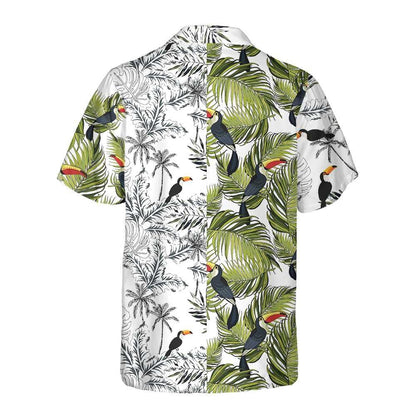 Toucan & Palm Branches Aloha Hawaiian Shirt For Summer, Cool Tropical Toucan Hawaiian Shirt For Men Women Adults, Best Gift For Friend, Toucan Lovers - Amzanimalsgift