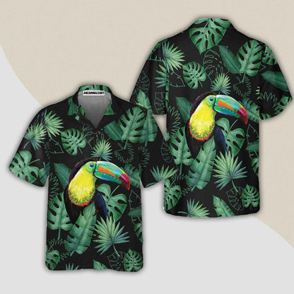 Toucan In The Forest Aloha Hawaiian Shirt For Summer, Cool Tropical Toucan Hawaiian Shirt For Men Women Adults, Best Gift For Friend, Toucan Lovers - Amzanimalsgift