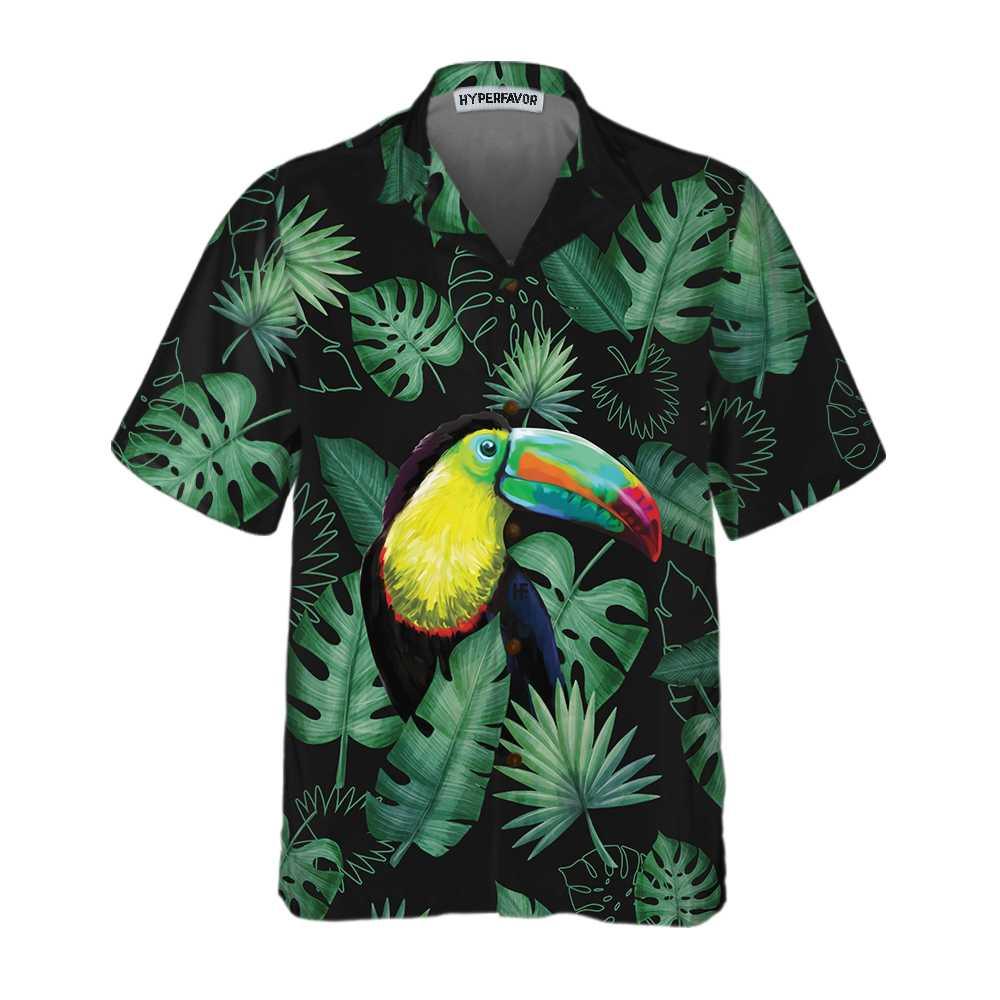 Toucan In The Forest Aloha Hawaiian Shirt For Summer, Cool Tropical Toucan Hawaiian Shirt For Men Women Adults, Best Gift For Friend, Toucan Lovers - Amzanimalsgift