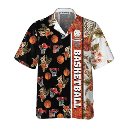 Tropical Basketball Aloha Hawaiian Shirt For Summer, Button Up Basketball Hawaiian Shirts For Men Women, Best Gift For Basketball Lovers, Friend - Amzanimalsgift