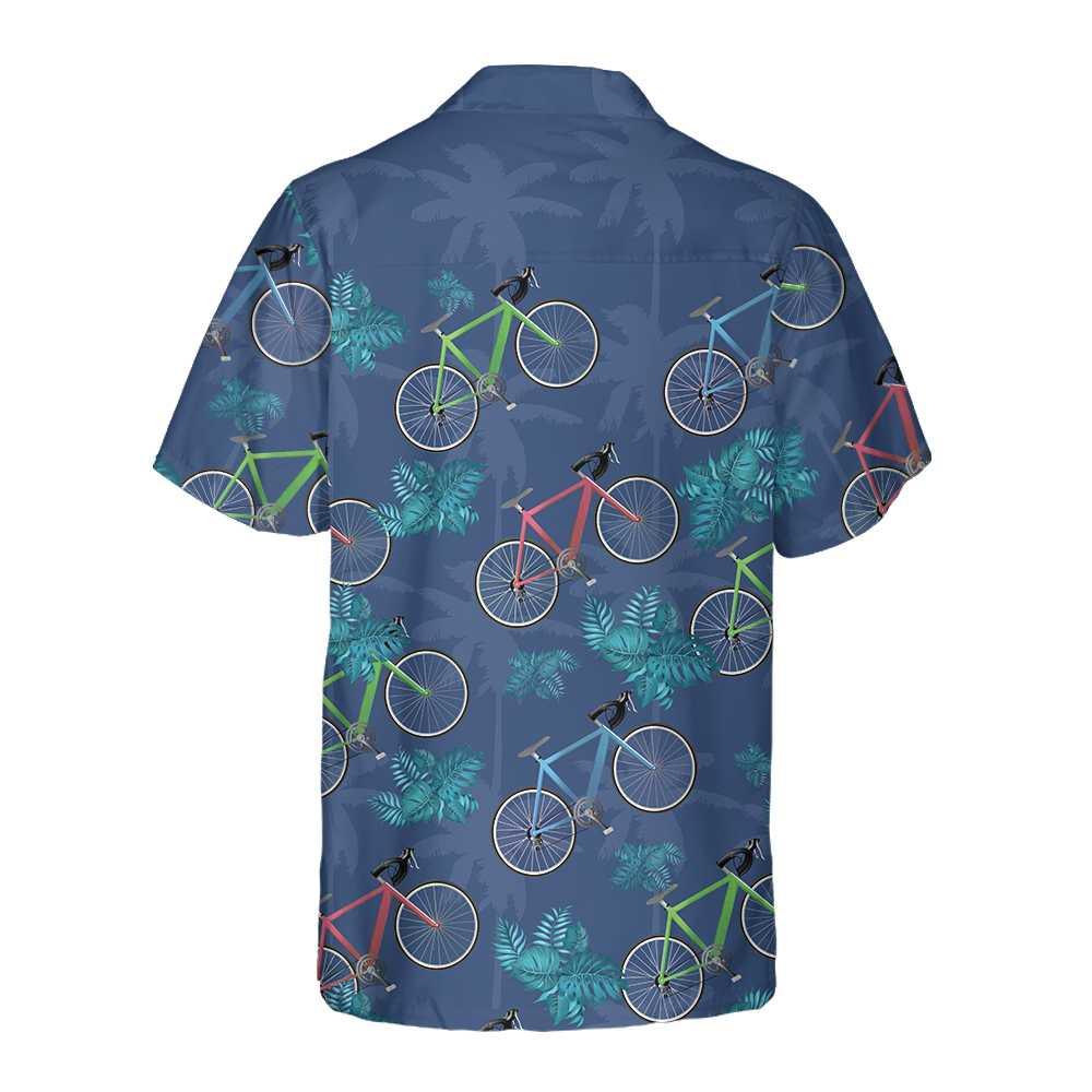 Tropical Cycling Aloha Hawaiian Shirt For Summer, Unique Cycling Drawing Hawaiian Shirt For Men Women, Cycling Gift For Friend, Family, Team - Amzanimalsgift