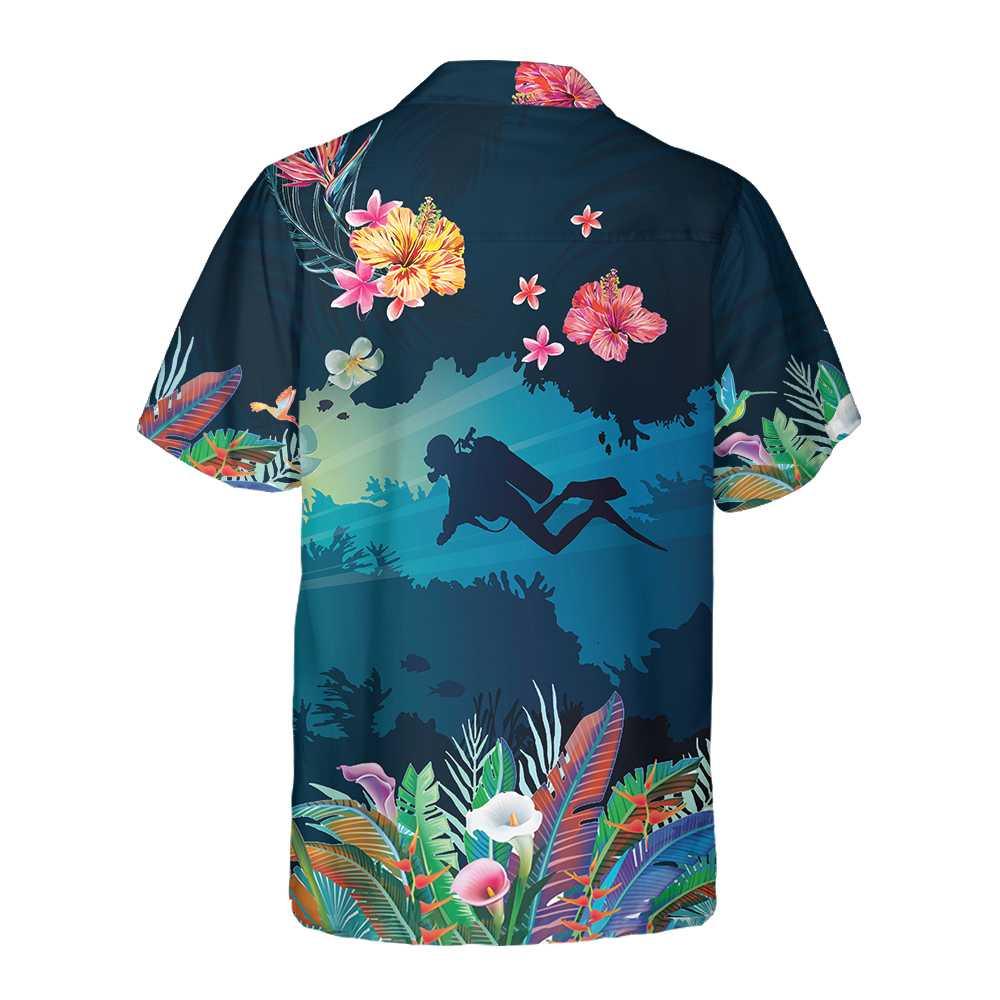 Tropical Scuba Diving Aloha Hawaiian Shirt For Summer, Scuba Diving Hawaiian Shirt For Men Women Adults, Cool Gift For Friend, Scuba Diving Lovers - Amzanimalsgift