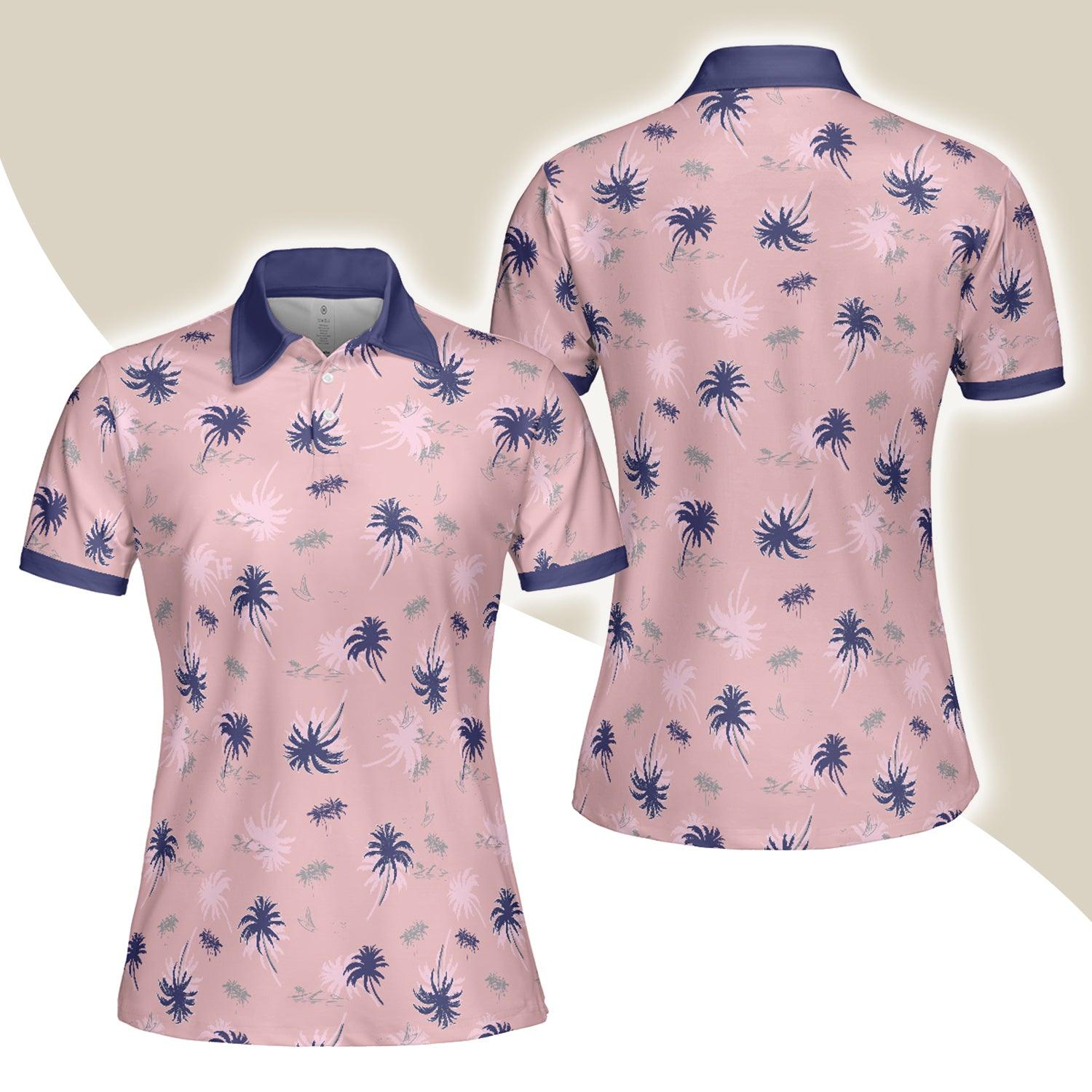 Tropical Women Polo Shirts - Tropical Palm Tree Pattern Women Polo Shirt - Perfect Gift For Women, Summer Lovers - Amzanimalsgift