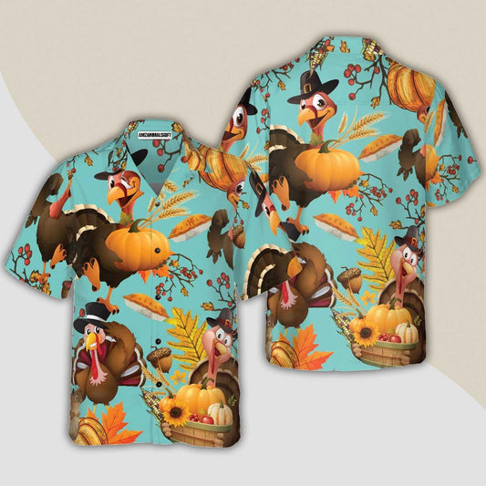 Turkey For Thanksgiving Hawaiian Shirt, Thanksgiving Gobble Shirt, Gift For Thanksgiving Day - Perfect Gift For Lover, Friend, Family - Amzanimalsgift